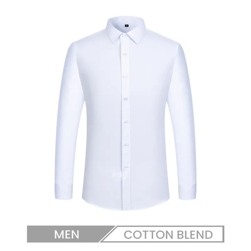 Spring Autumn Long Sleeve Business Solid Color Men Dress Shirt Custom