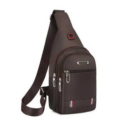 Men's Casual Canvas Chest Bag Business Commute Solid Color Oxford Cloth