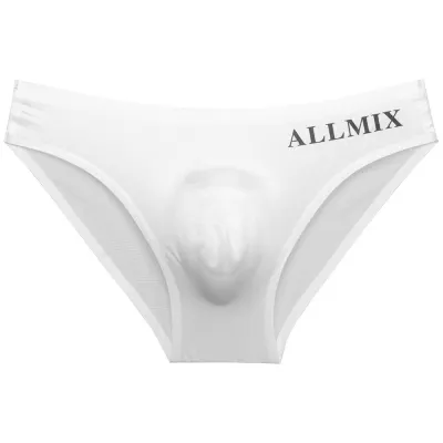 Men Summer Casual Letter Print Ice Silk Low-Waist Briefs Underwear
