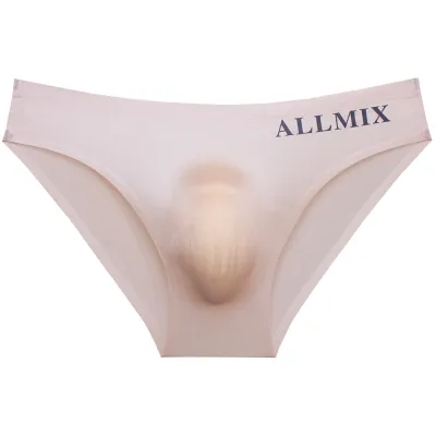 Men Summer Casual Letter Print Ice Silk Low-Waist Briefs Underwear