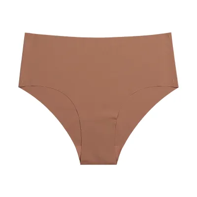 Women Ice Silk Seamless Breathable Panties Mid-Waist