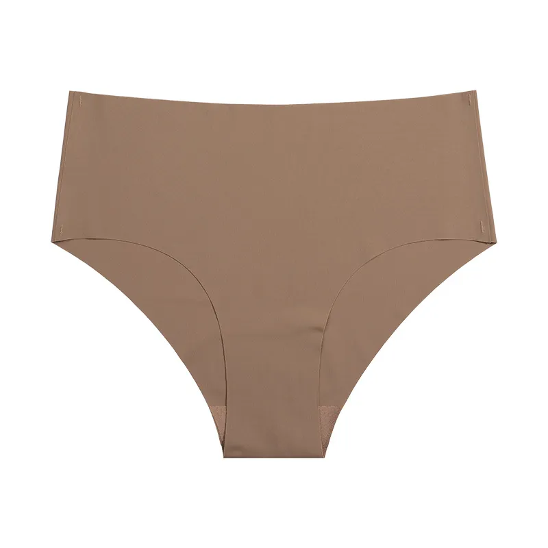 Women Ice Silk Seamless Breathable Panties Mid-Waist