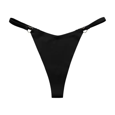 Women Sexy Low Waist Heart-Shaped Buckle Ice Silk Panties