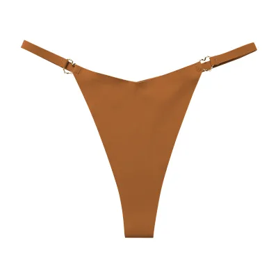 Women Sexy Low Waist Heart-Shaped Buckle Ice Silk Panties