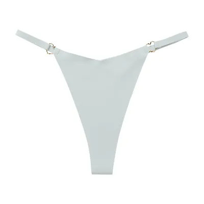 Women Sexy Low Waist Heart-Shaped Buckle Ice Silk Panties