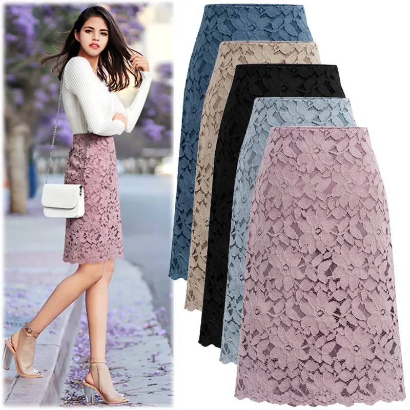 Women Elegant Lace A-Line Skirt Street Hipster Style