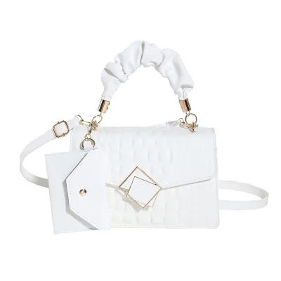 Fashion Solid Color Crocodile Embossed PU Shoulder Bag For Women