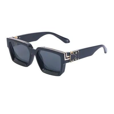 Women Fashionable Simple Square Frame Leopard-Print Nail Sunglasses