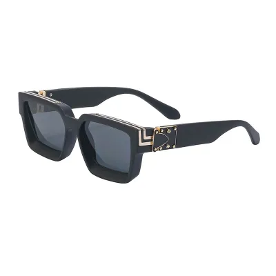 Women Fashionable Simple Square Frame Leopard-Print Nail Sunglasses