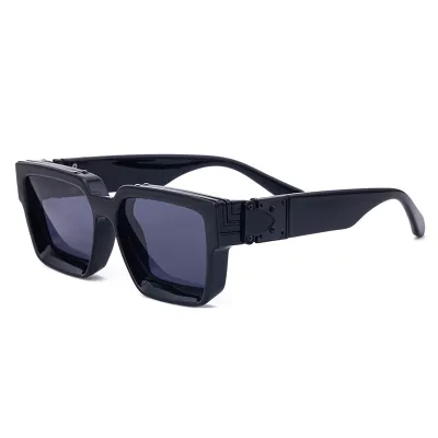 Women Fashionable Simple Square Frame Leopard-Print Nail Sunglasses