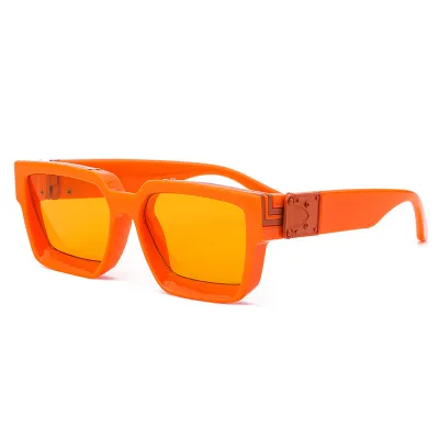 Women Fashionable Simple Square Frame Leopard-Print Nail Sunglasses