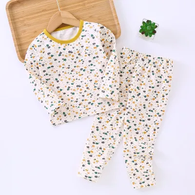Kids Toddler Boys Girls Cartoon Long Sleeve Top and Trousers Set Cotton Lycra Casual Outfit