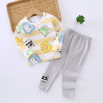 Kids Toddler Boys Girls Cartoon Long Sleeve Top and Trousers Set Cotton Lycra Casual Outfit