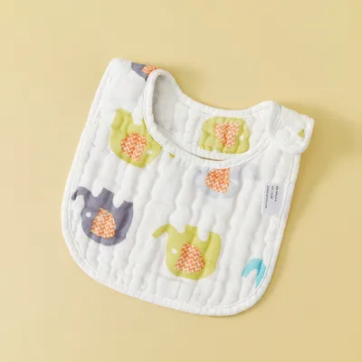 Newborn Basic Cute Cartoon Muslin Burp Cloth for Baby