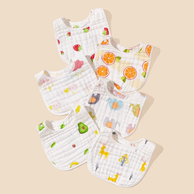 Newborn Basic Cute Cartoon Muslin Burp Cloth for Baby