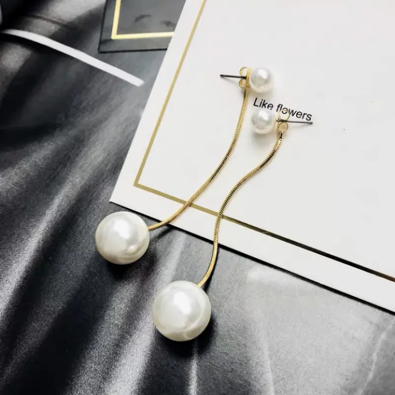 Fashion Alloy Pearl Drop Earrings Instagram Wind