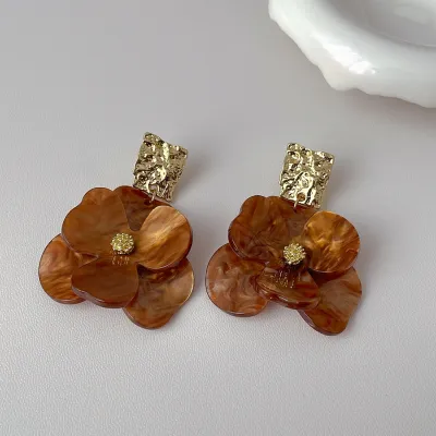 Fashion Acrylic Solid Color Floral Earrings