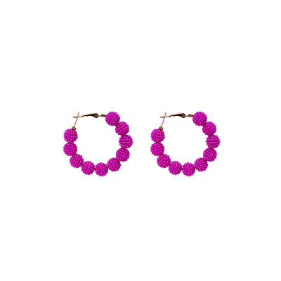 Personalized Fashion Candy Color Beaded Circle Earrings