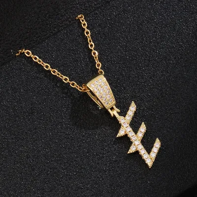 Stainless Steel Fashion Rhinestone Letter Pendant Necklace