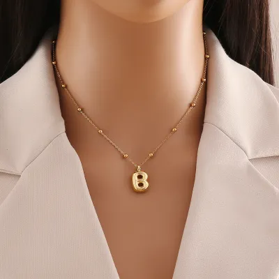 Personalized Stainless Steel Letter Alphabet Pendant Necklace