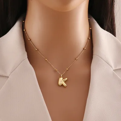 Personalized Stainless Steel Letter Alphabet Pendant Necklace