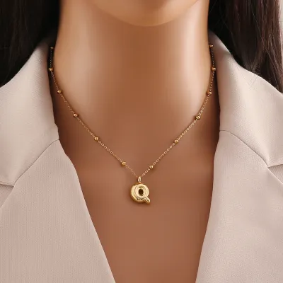 Personalized Stainless Steel Letter Alphabet Pendant Necklace