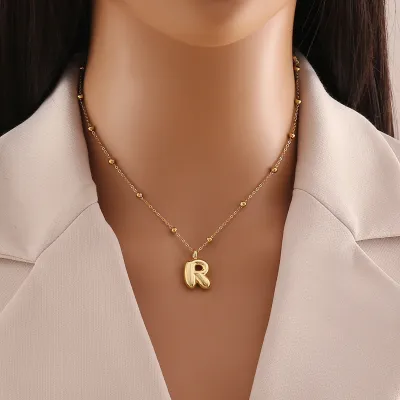 Personalized Stainless Steel Letter Alphabet Pendant Necklace