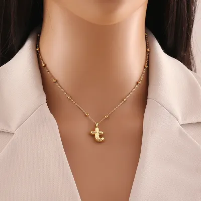Personalized Stainless Steel Letter Alphabet Pendant Necklace