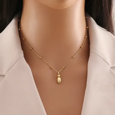 Personalized Stainless Steel Letter Alphabet Pendant Necklace