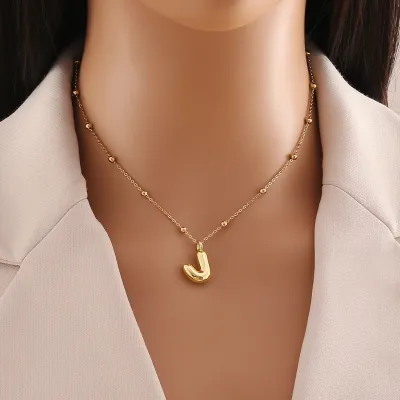 Personalized Stainless Steel Letter Alphabet Pendant Necklace