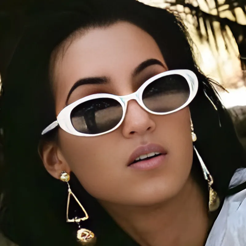 Vintage Small Frame Oval Butterfly Sunglasses