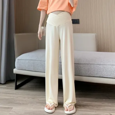 Summer Pregnant Women Fashion Loose Cross Belly Pants
