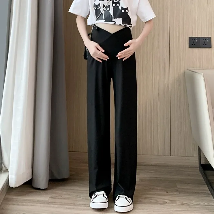 Summer Pregnant Women Fashion Loose Cross Belly Pants
