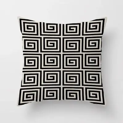 Simple Geometric Striped Linen Printed Home Sofa Cushion Cover