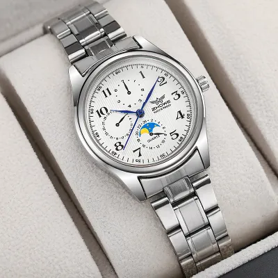 Neutral Minimalist Three-Eye Quartz Watch