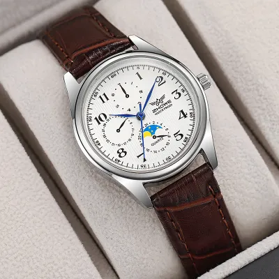 Neutral Minimalist Three-Eye Quartz Watch