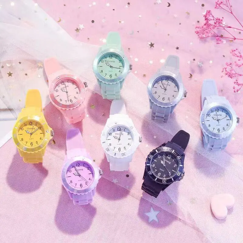 Simple Neutral Digital Round Dial Silicone Quartz Watch