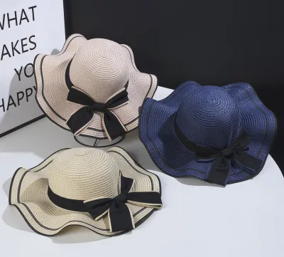 Holiday Elegant Straw Bow Sun Hat