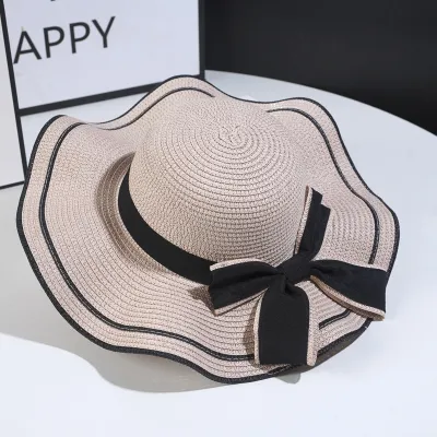 Holiday Elegant Straw Bow Sun Hat