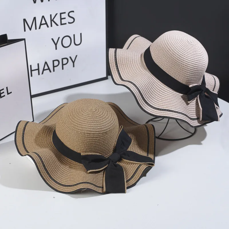 Holiday Elegant Straw Bow Sun Hat