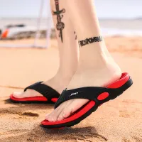 Men Fashion Leisure Holiday Beach Colorblock Flat Flip-Flops Slippers