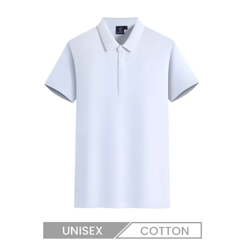 Men Women Unisex 210g Combed Cotton Solid Color Lapel Polo Shirt