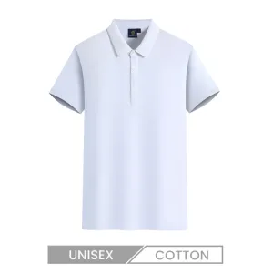 Men Women Unisex 210g Combed Cotton Solid Color Lapel Polo Shirt