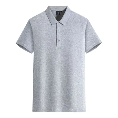 Men Women Unisex 210g Combed Cotton Solid Color Lapel Polo Shirt