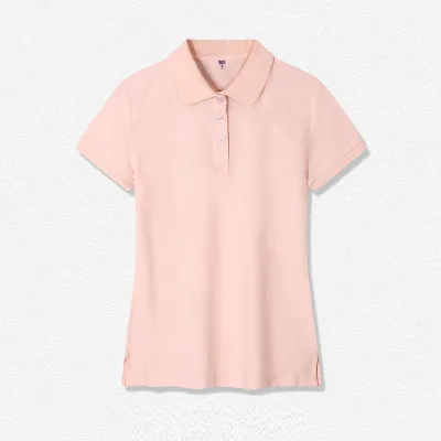 Solid Color Women Summer Short-Sleeved Polo Shirt Custom