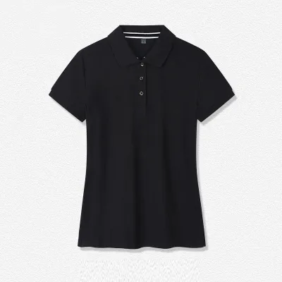 Solid Color Women Summer Short-Sleeved Polo Shirt Custom