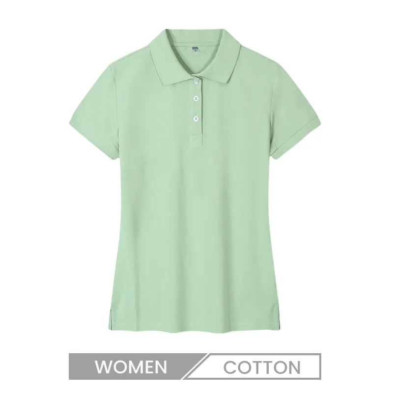 Solid Color Women Summer Short-Sleeved Polo Shirt Custom