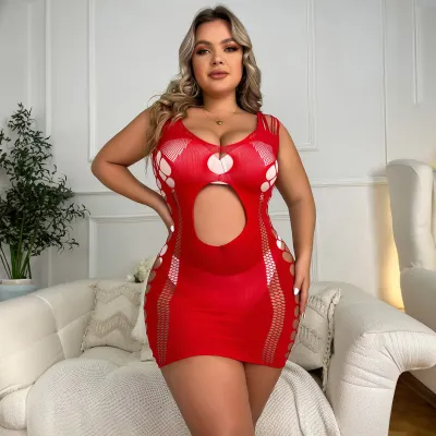Women Fashionable Sexy Plus Size Hollow-Out Free Lingerie