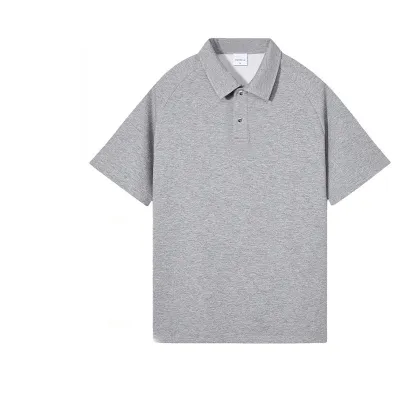 Casual Unisex Men Loose Short Sleeve Raglan Sleeve Solid Color Summer Polo Shirt Custom