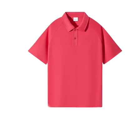 Casual Unisex Men Loose Short Sleeve Raglan Sleeve Solid Color Summer Polo Shirt Custom
